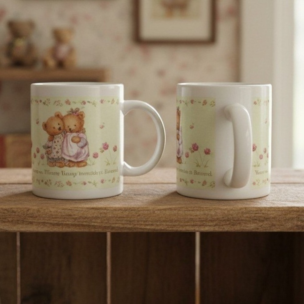 Hallmark Bears Natures Quiet Beauty Coffee Cups, Set of 2, Mugs, Drinkware